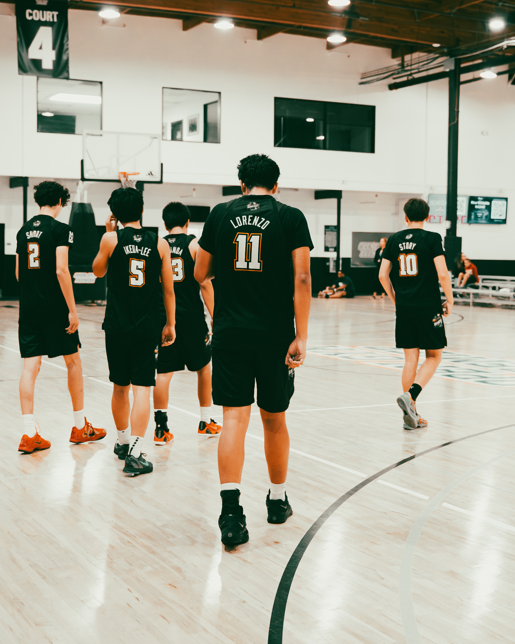 Hurricanes players on court